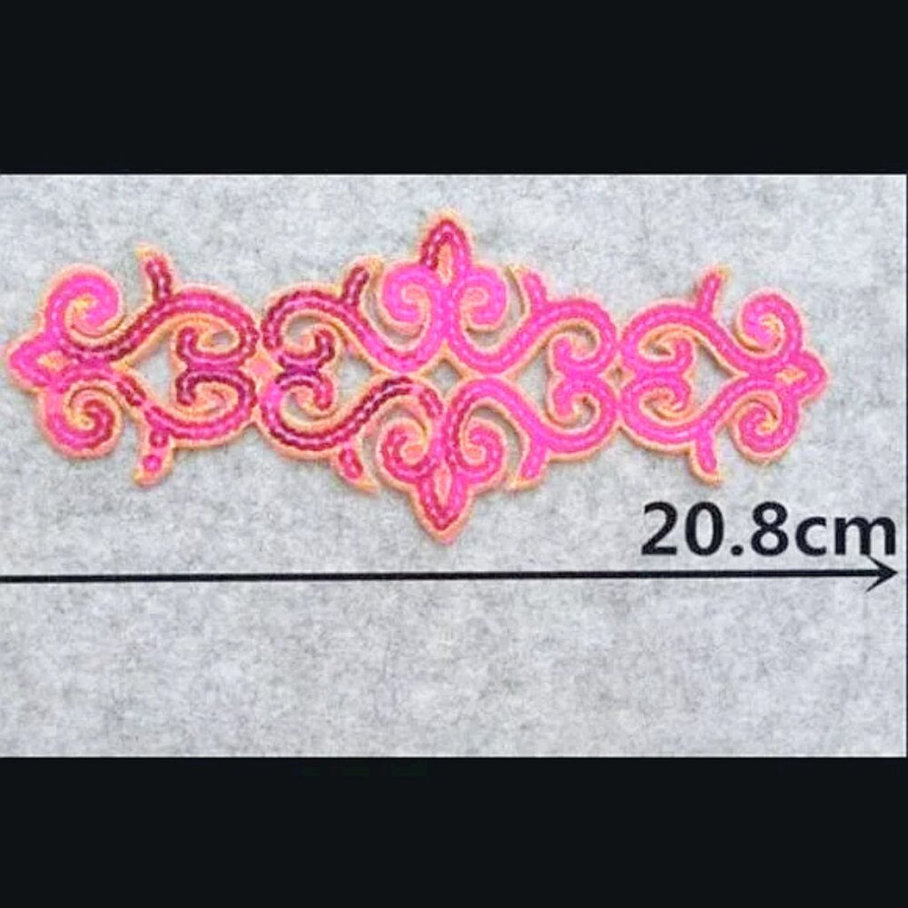 NEW Embroidered Reflective Sequin Fabric IRON ON PATCH Clothing